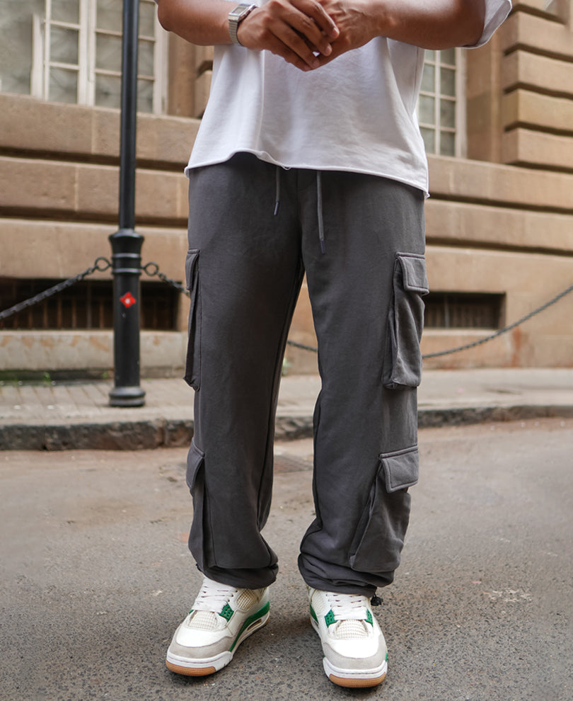 Dark Grey Baggy Fit Track Pant