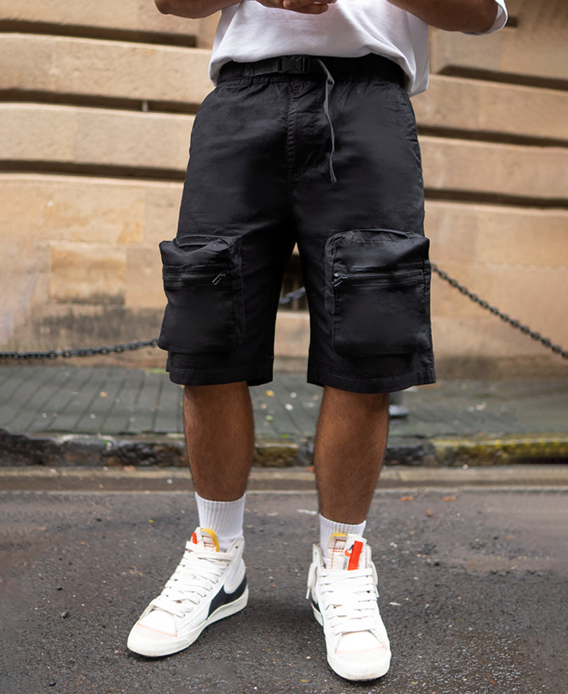 Black Baggy Fit With Pockets Shorts