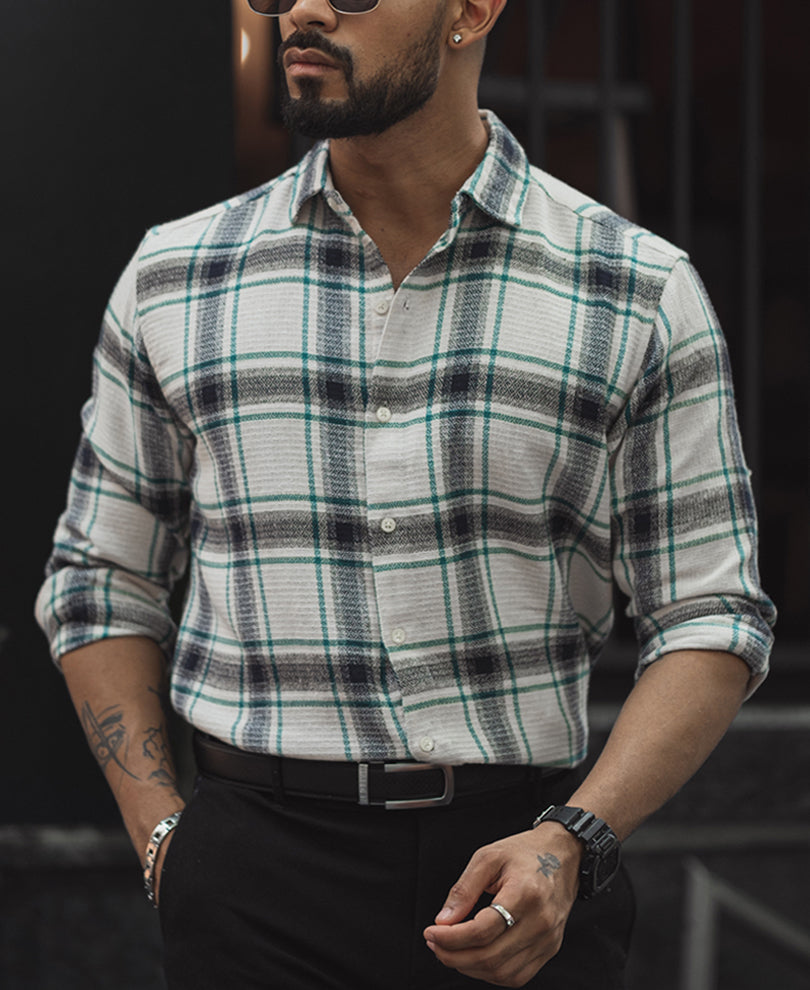 Multicolour Checked Flannel Regular Fit Full Sleeves Shirt