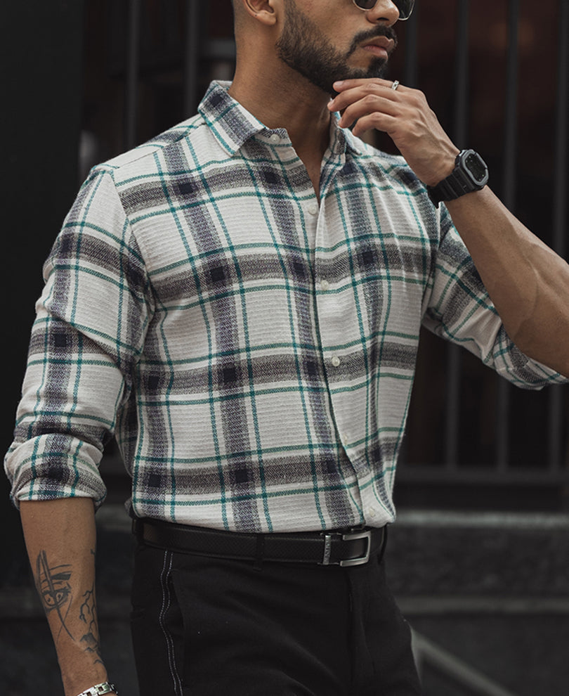 Multicolour Checked Flannel Regular Fit Full Sleeves Shirt