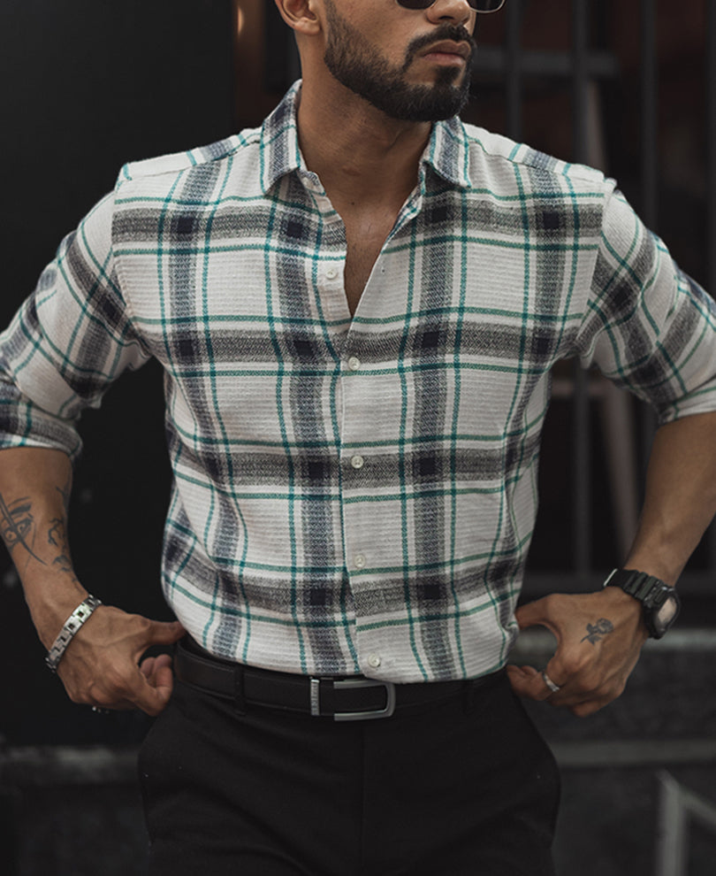 Multicolour Checked Flannel Regular Fit Full Sleeves Shirt