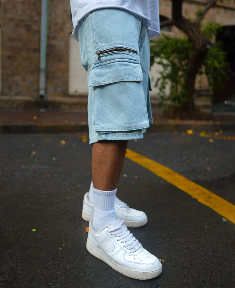 Ice Blue Baggy DenimsÃ‚Â Shorts