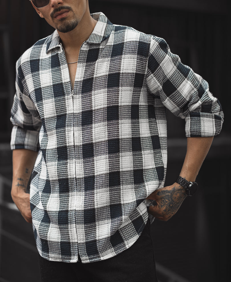 White And Black Small Checks Regular Full SleevesÃƒâ€šÃ‚Â Shirt