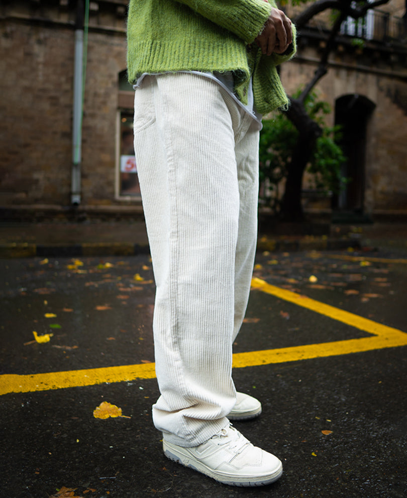 Off White Baggy Fit Corduroy Pants