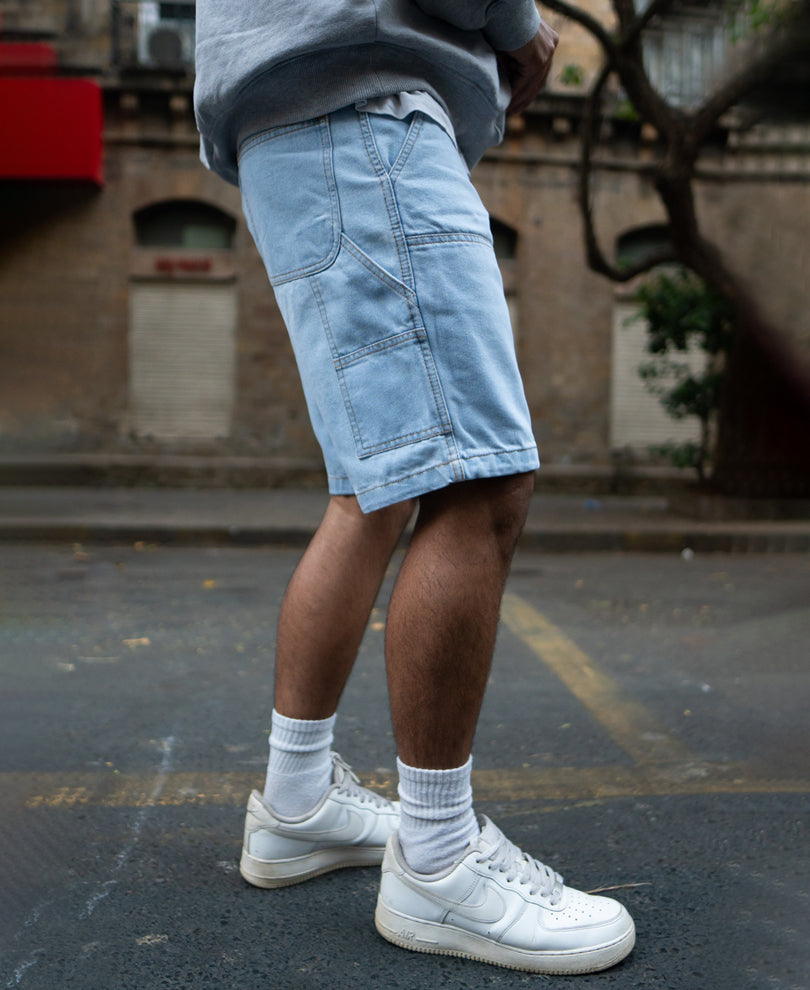 Ice Blue Denim Shorts