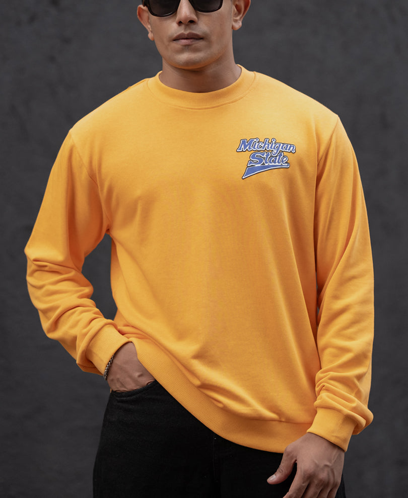 Mustard 98 Printed Regular Fit Full Sleeves T-Shirt
