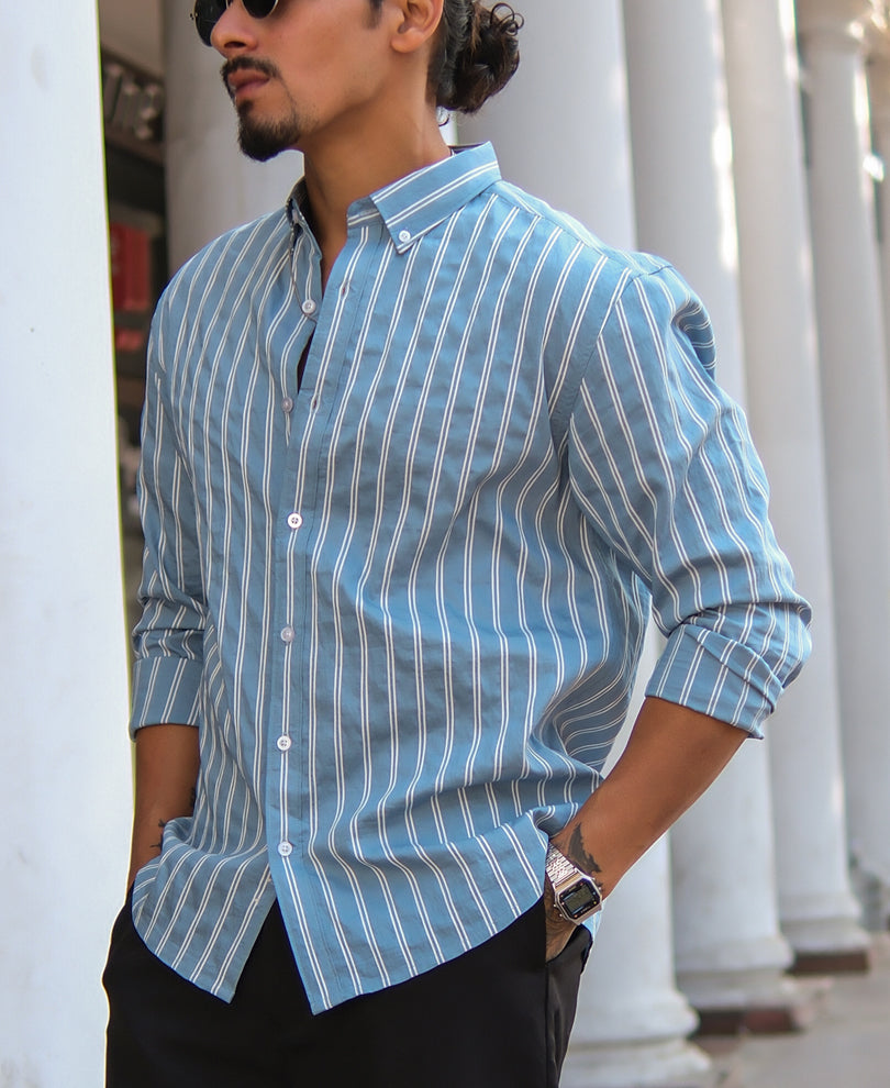 Blue Stripes Regular Fit Shirt