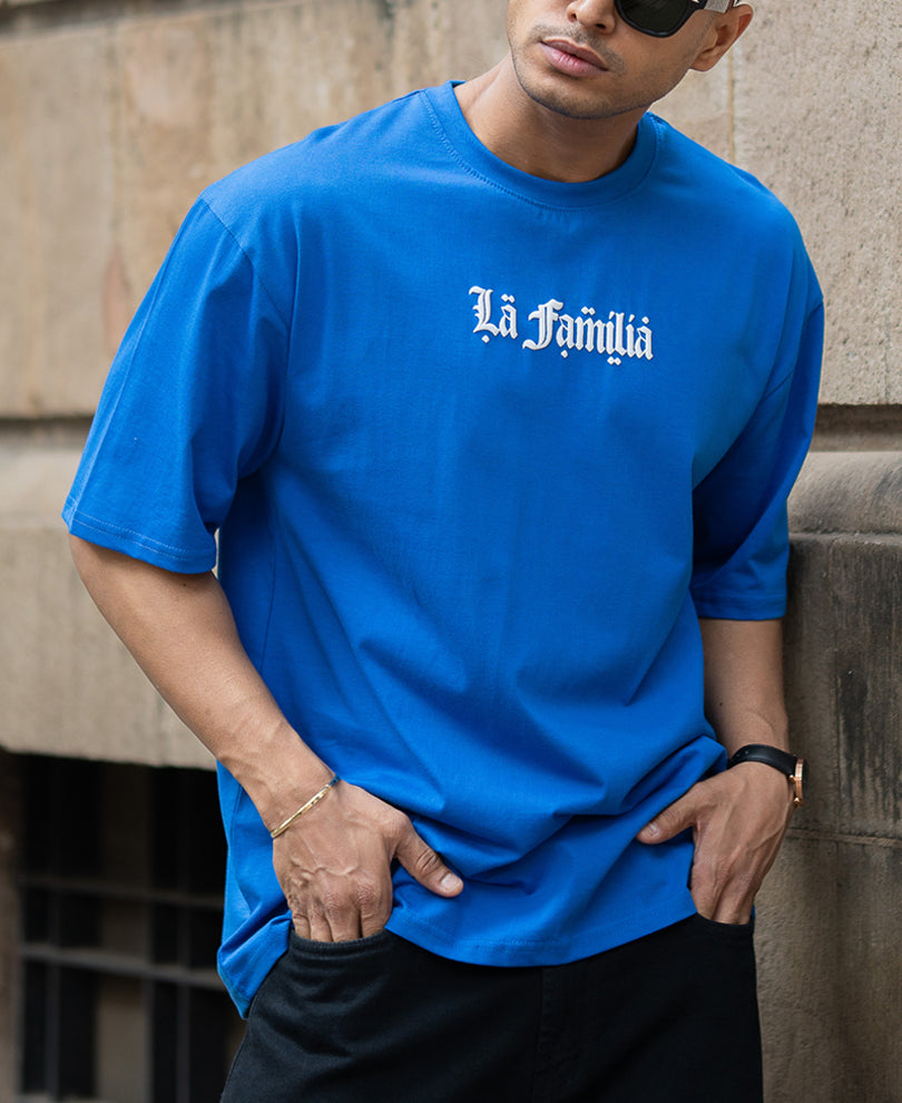 Royal Blue Oversized Half Sleeves T-Shirt