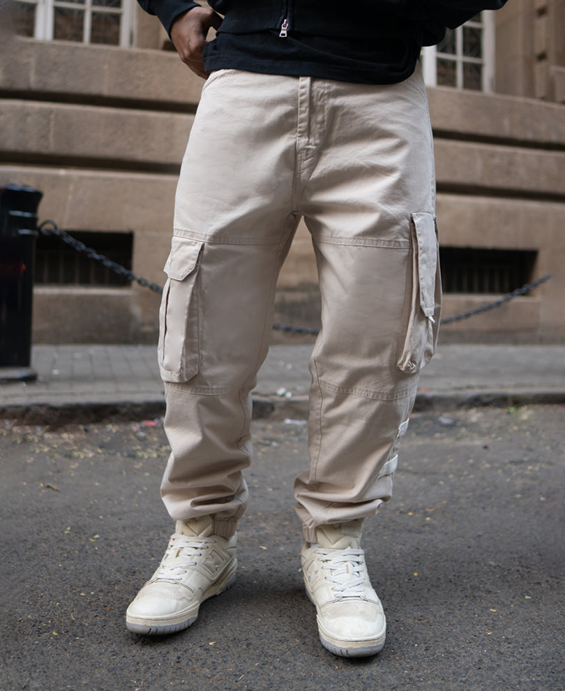 Cream Regular Fit Cargo
