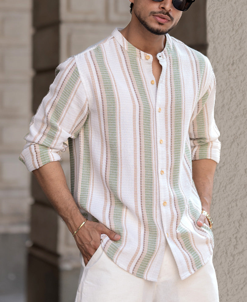 Multicolour Structured Stripe Shirt
