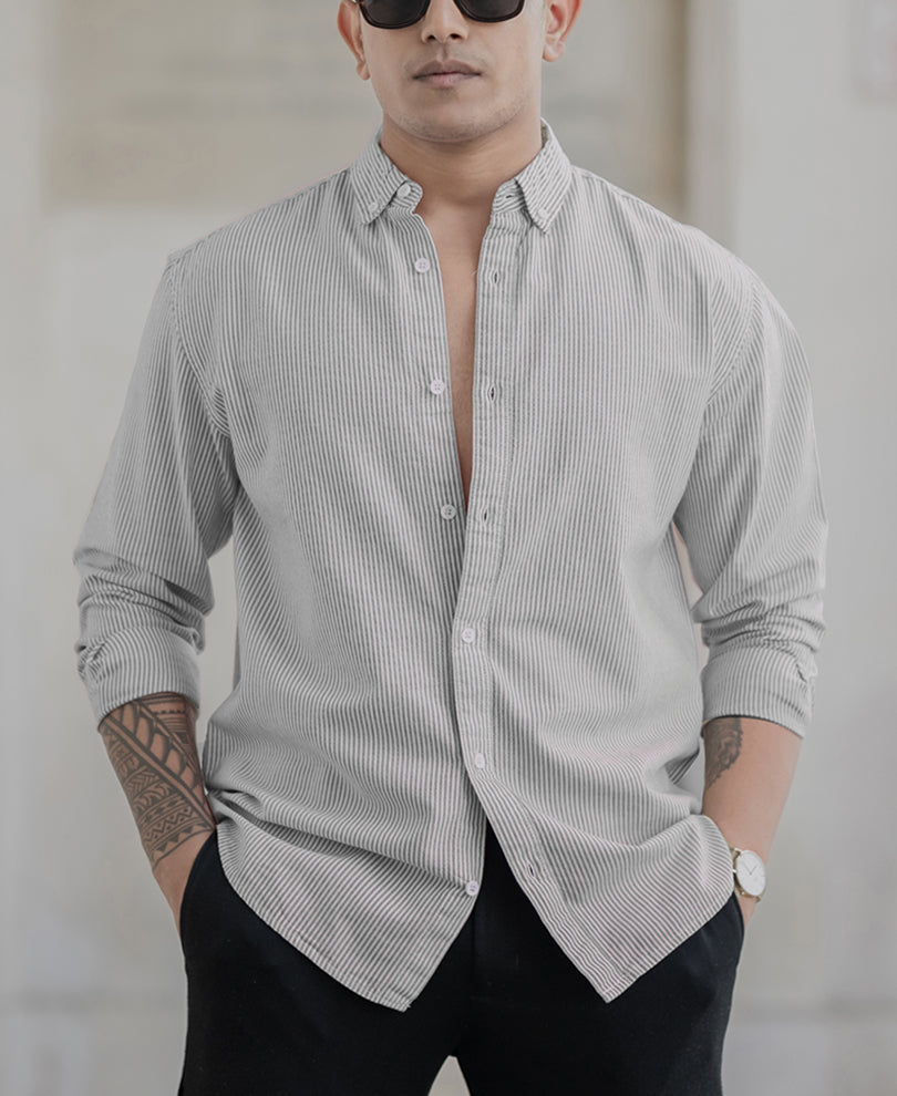 Black Striped Oxford Shirt