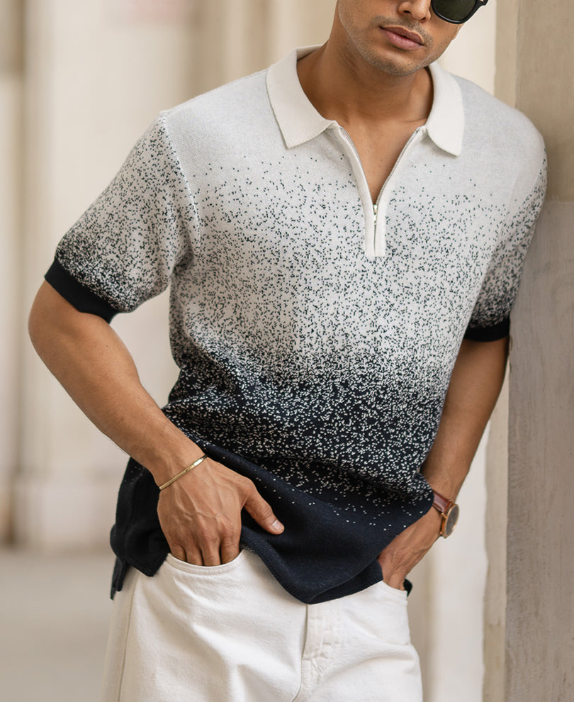 Ombre Jacquard Polo T-Shirt