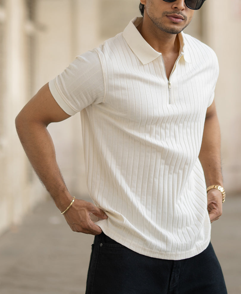 Alabaster Regular Fit Half Sleeves T-Shirt