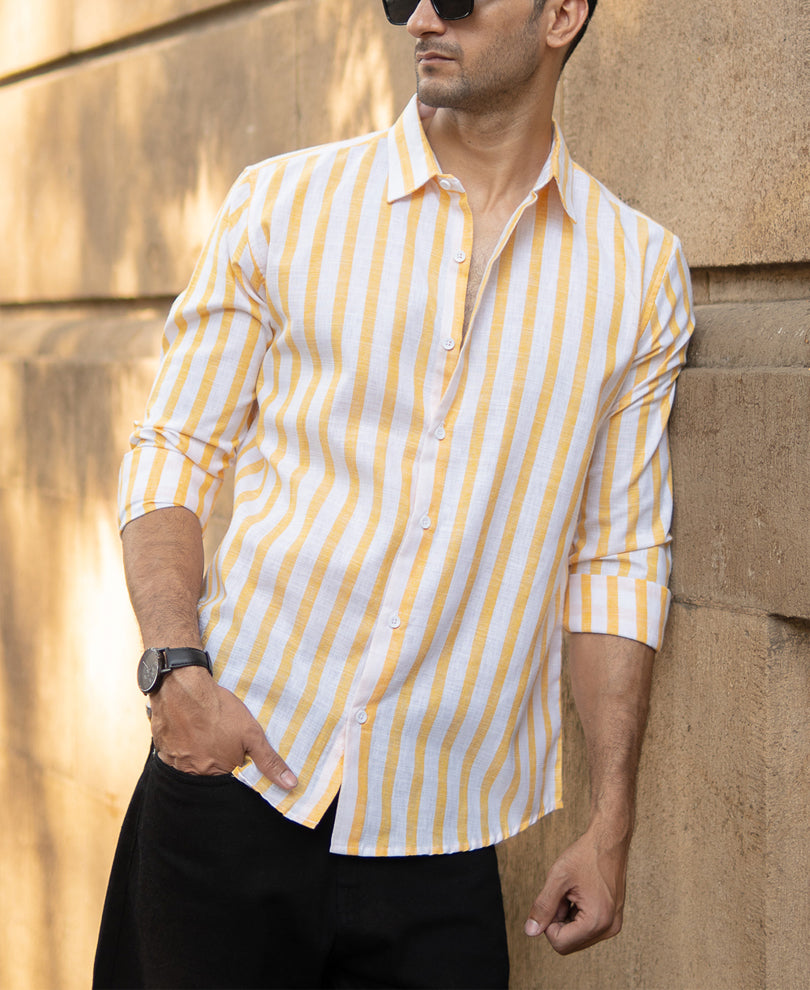 Yellow Nautical Stripe Shirt