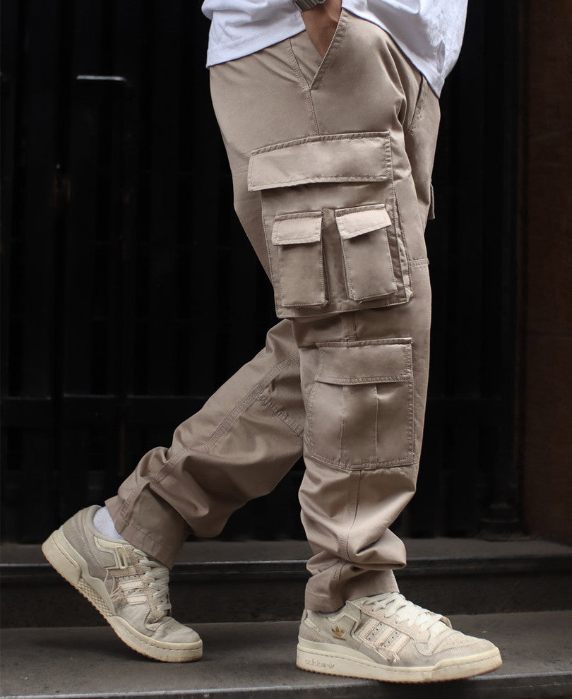 Beige Pocket Baggy Fit Cargo Pant