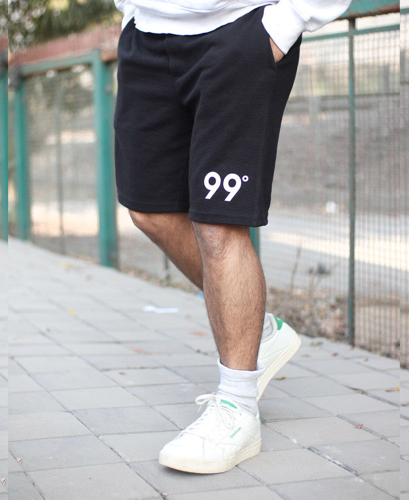 Black 99 Print Shorts