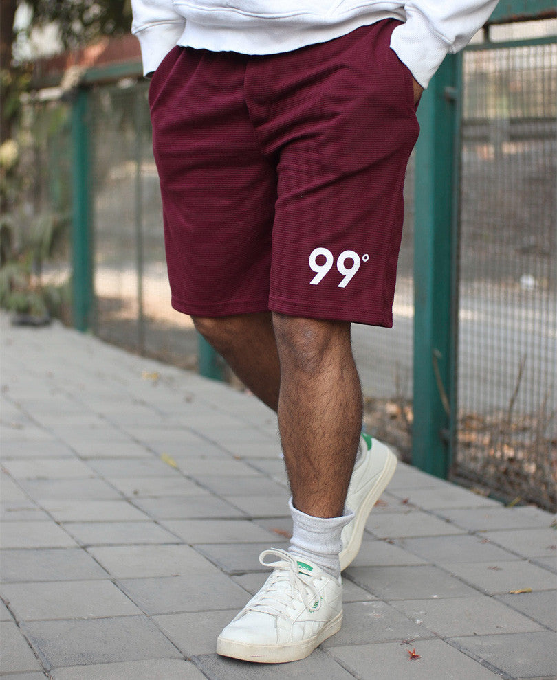 Maroon 99 Print Shorts