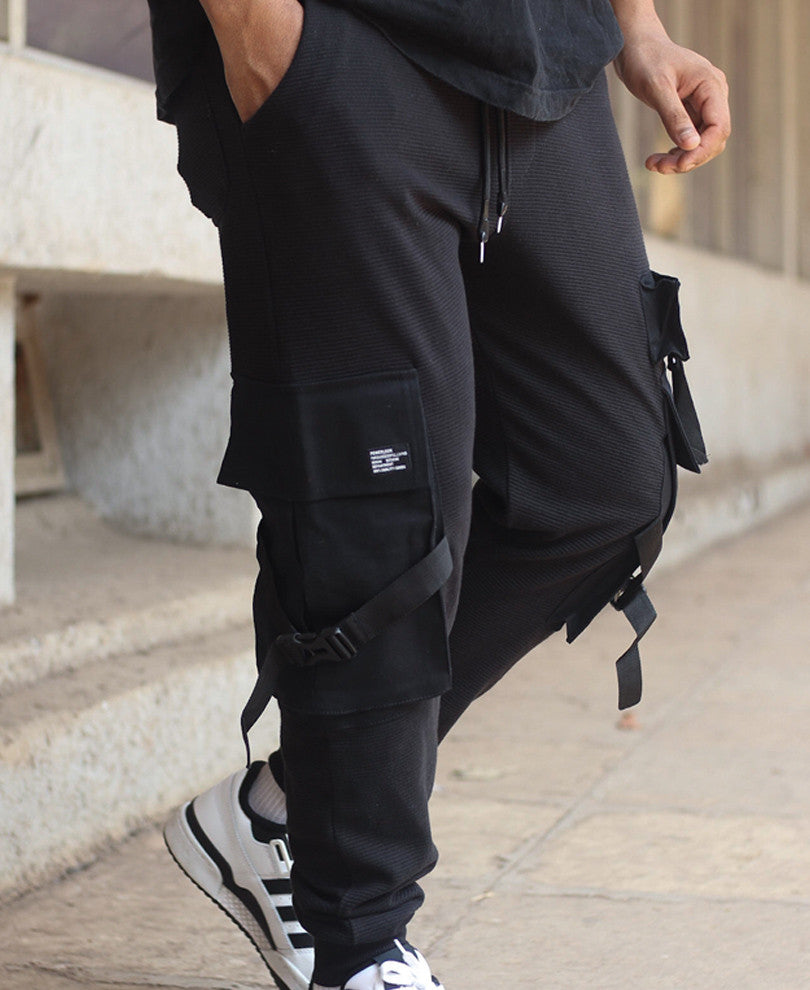 Urban Black Cargo Pocket Joggers
