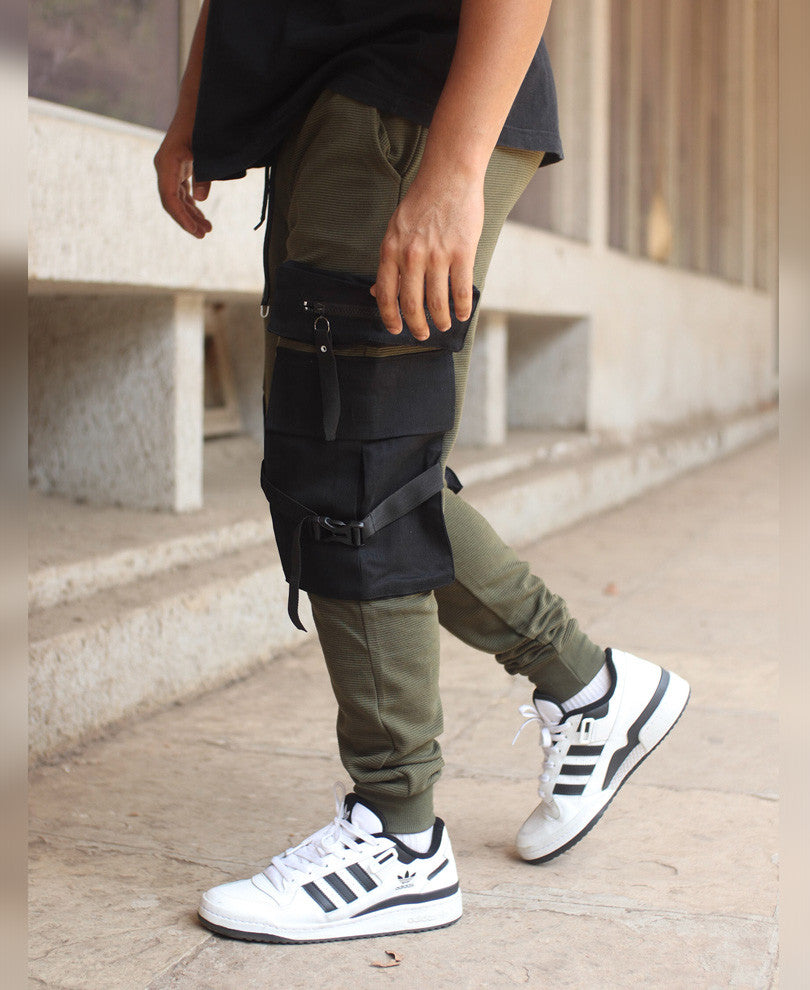 Urban Olive Green Cargo Pocket Joggers