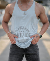 Sky Blue Attitude Print Gym Vest