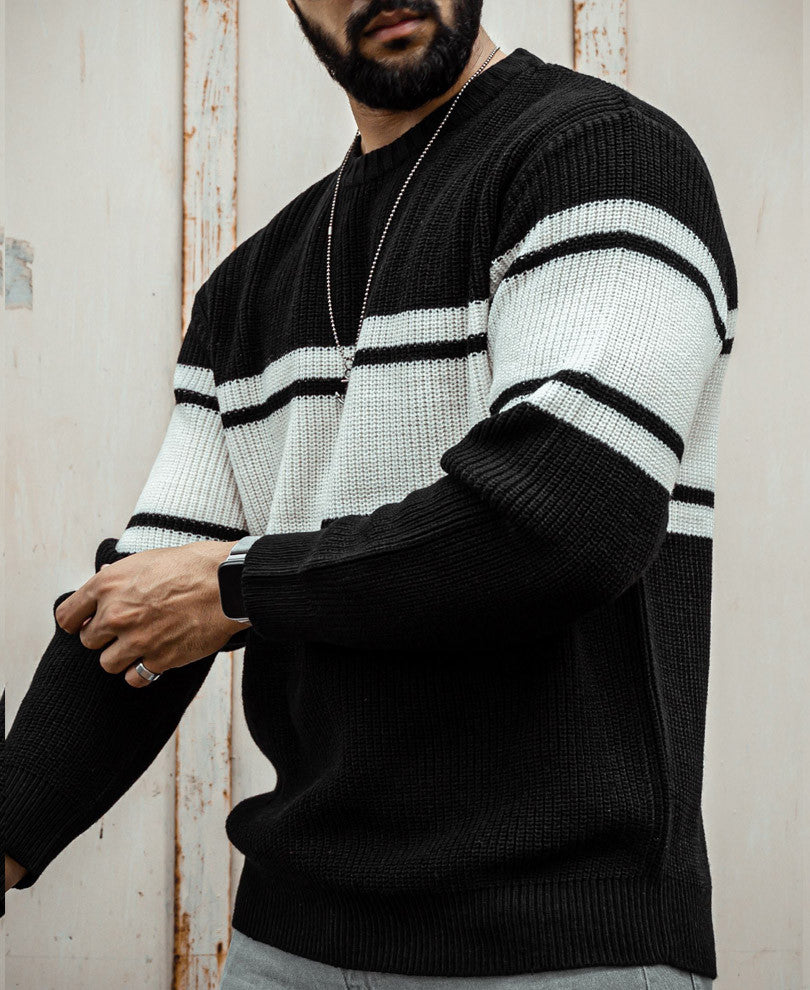 Black With White Panel Sweatshirt
