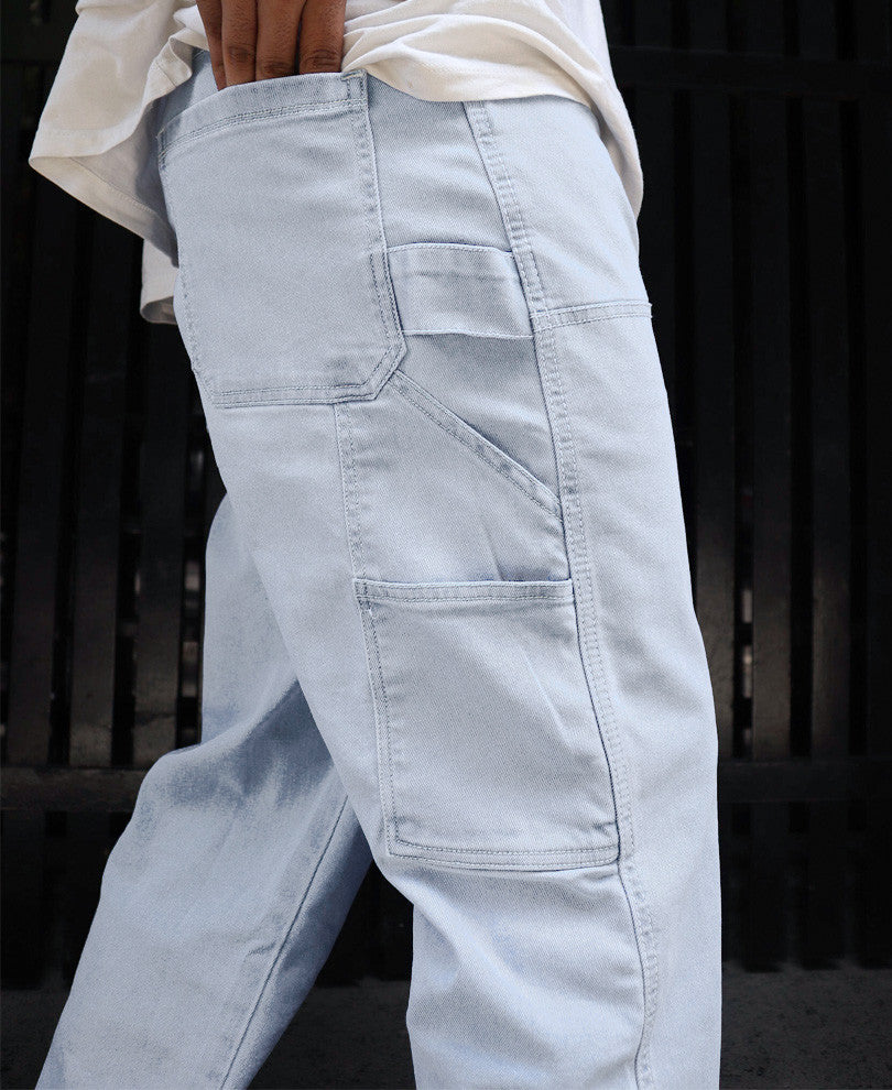 Sky Blue Carpenter Denim Baggy Fit Jeans