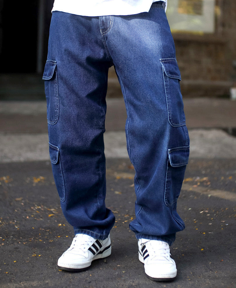 Dark Blue Carpenter Baggy Fit Denim Jeans