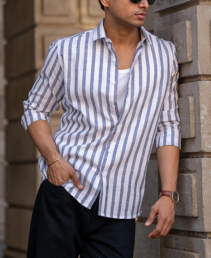 Navy Nautical Stripes Shirt