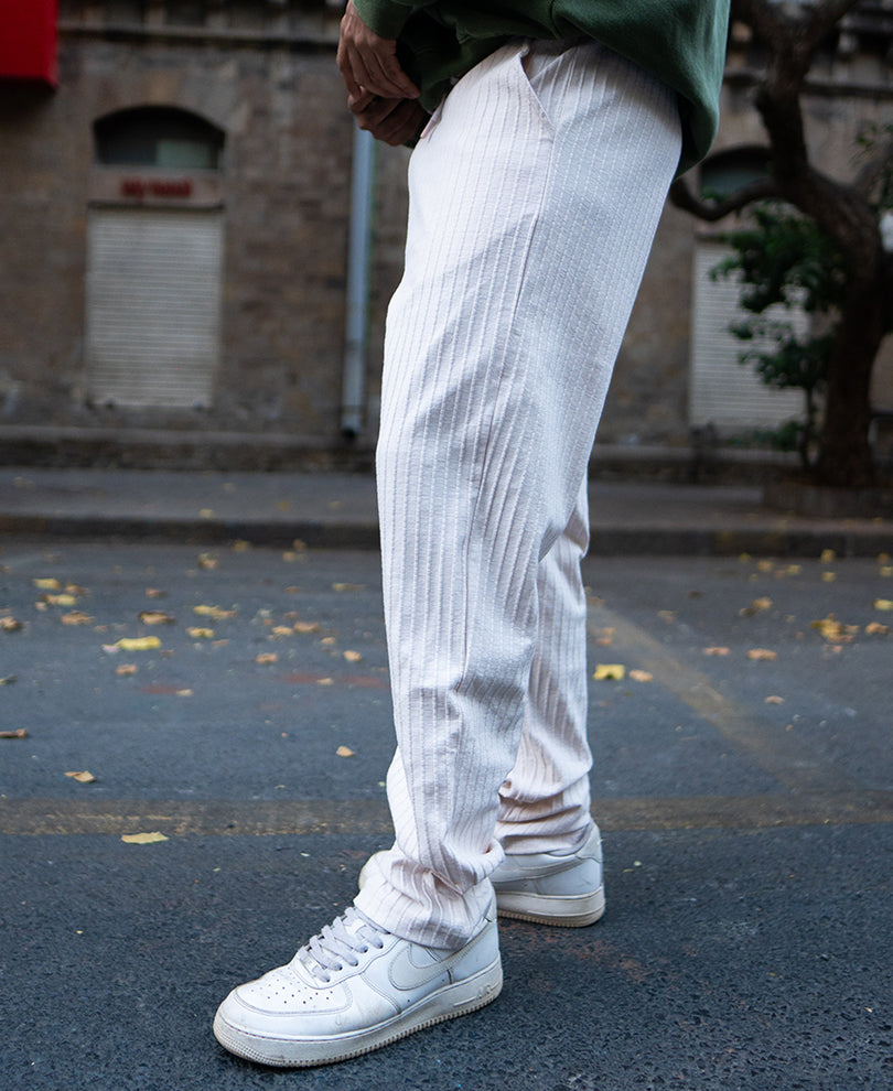 Light Fawn Crushed Regular Fit Track Pant