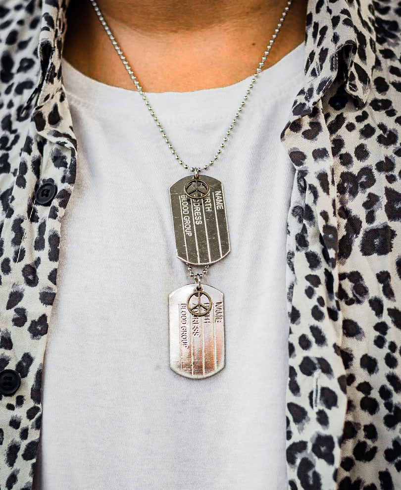 Silver Dog Tags Pendant Locket