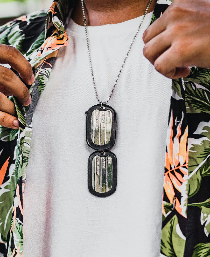Black Dog Tags Pendant Locket