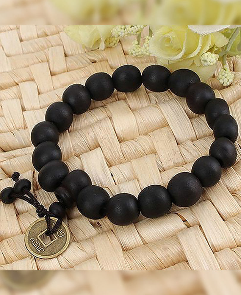 Black Wooden Beads Bracelet