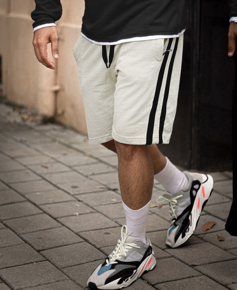 Acro Grey Double Side Stripe Shorts