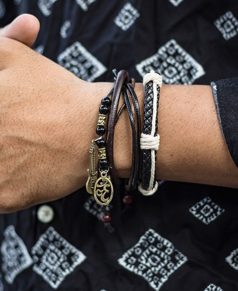 Black Mix Wrap Bracelet