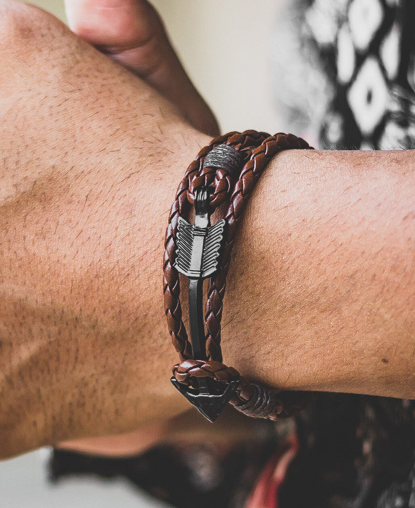 Brown Shining Braided Design Bracelet
