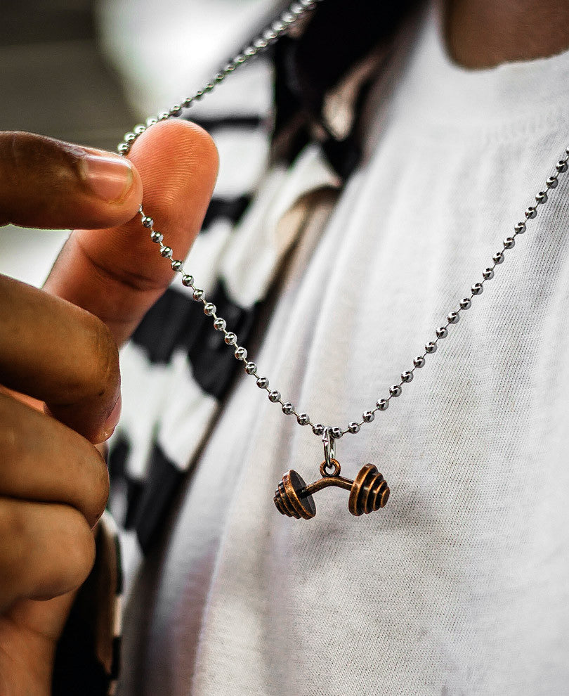 Metallic Plated Dumbbell Pendant Locket