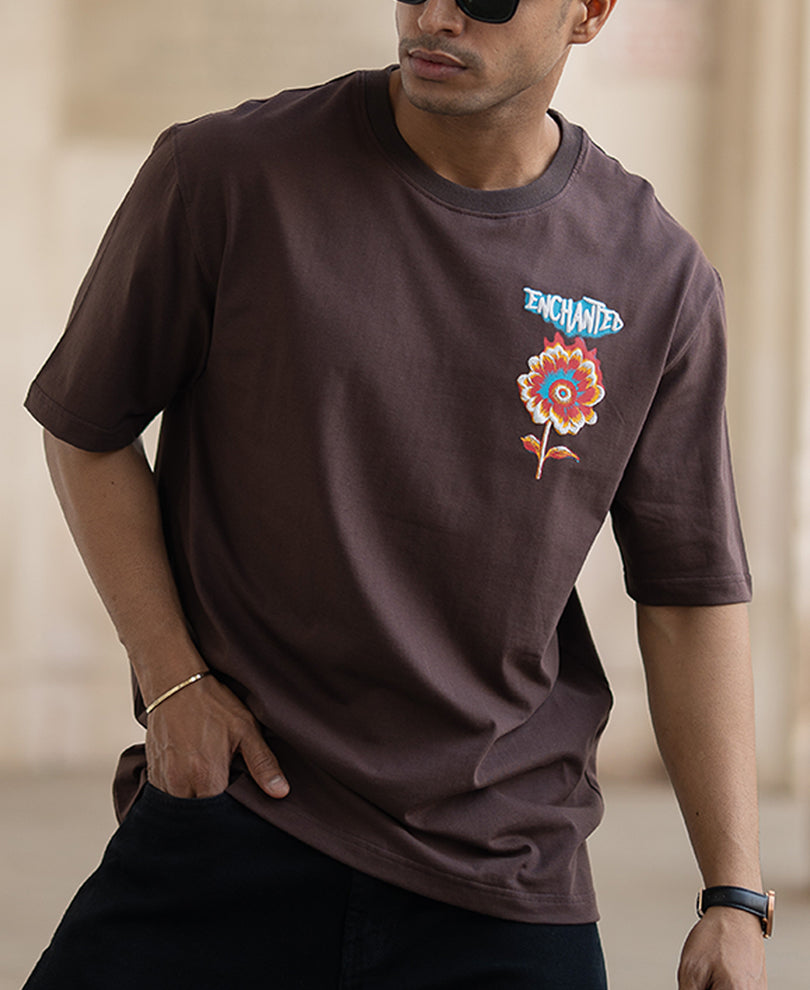 Brown Enchanted Print T-Shirt