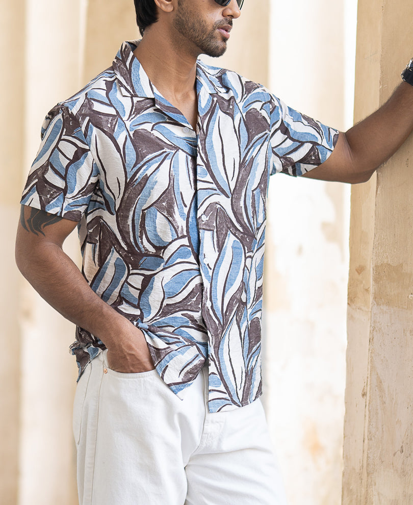 Abstract Print Cuban Shirt