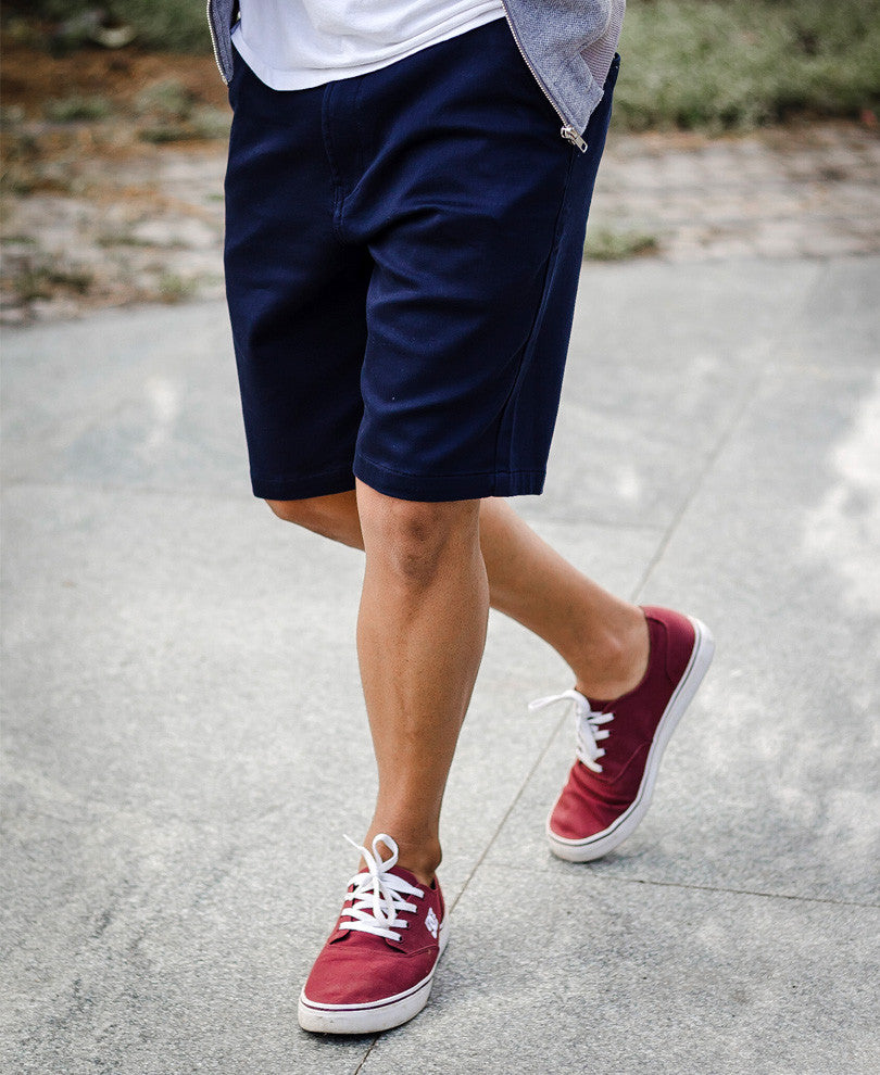 Navy Blue Cotton Short