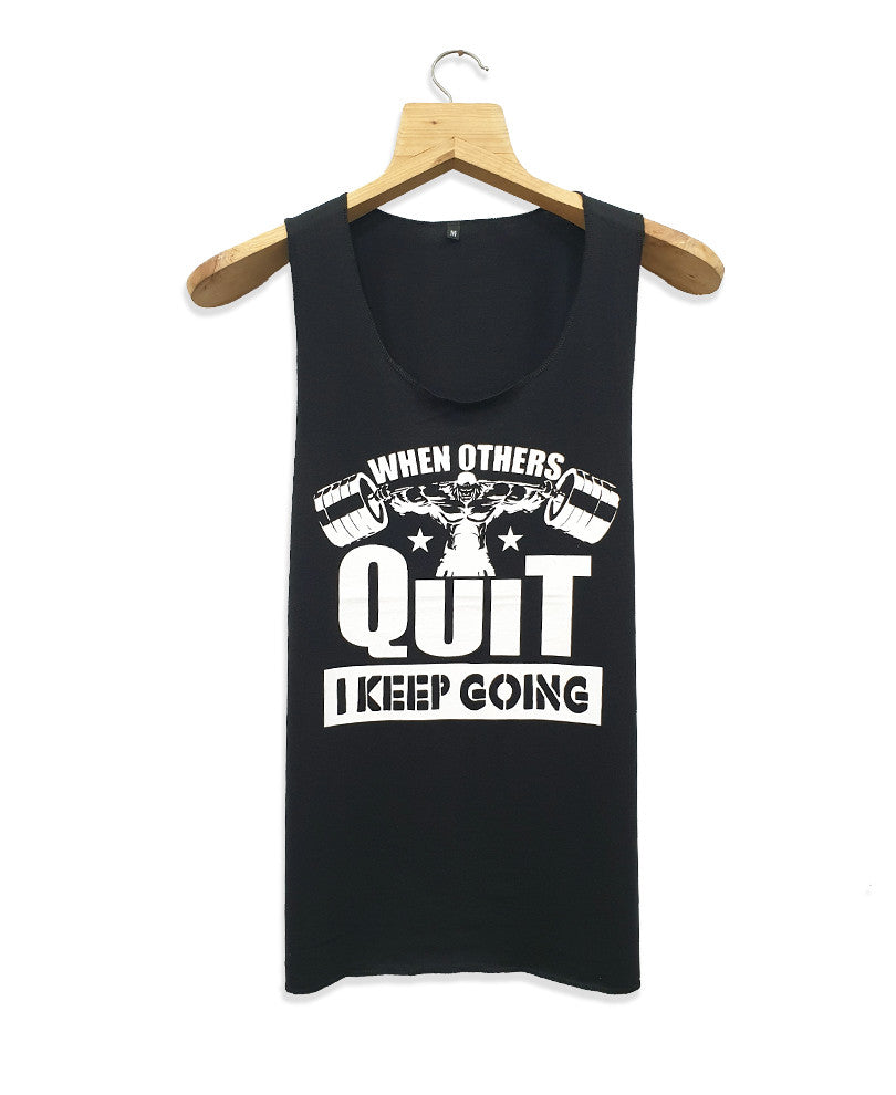 Black Gym Quotes Vest