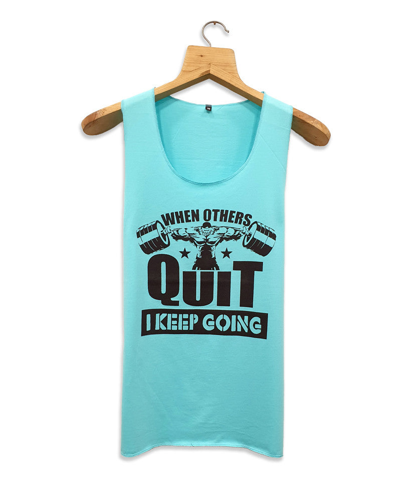 Sky Blue Gym Quotes Vest