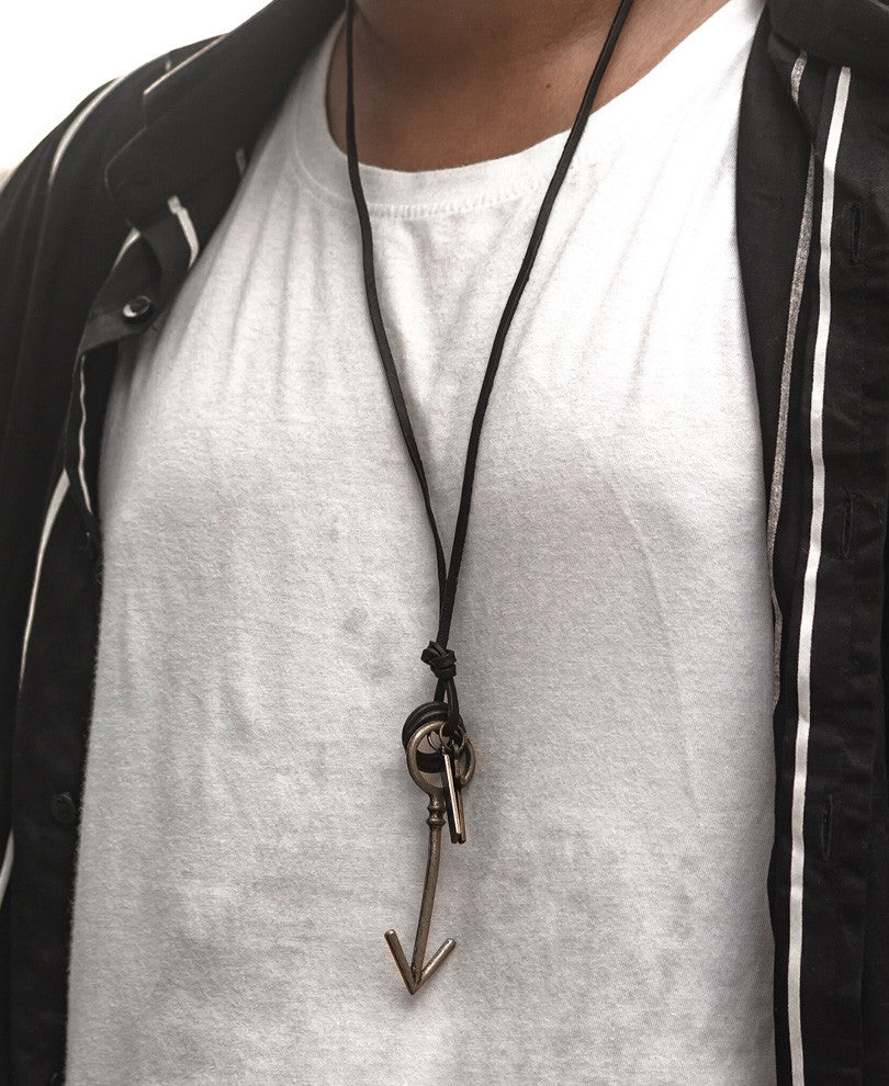 Arrowhead Pendant Leather Necklace Chain