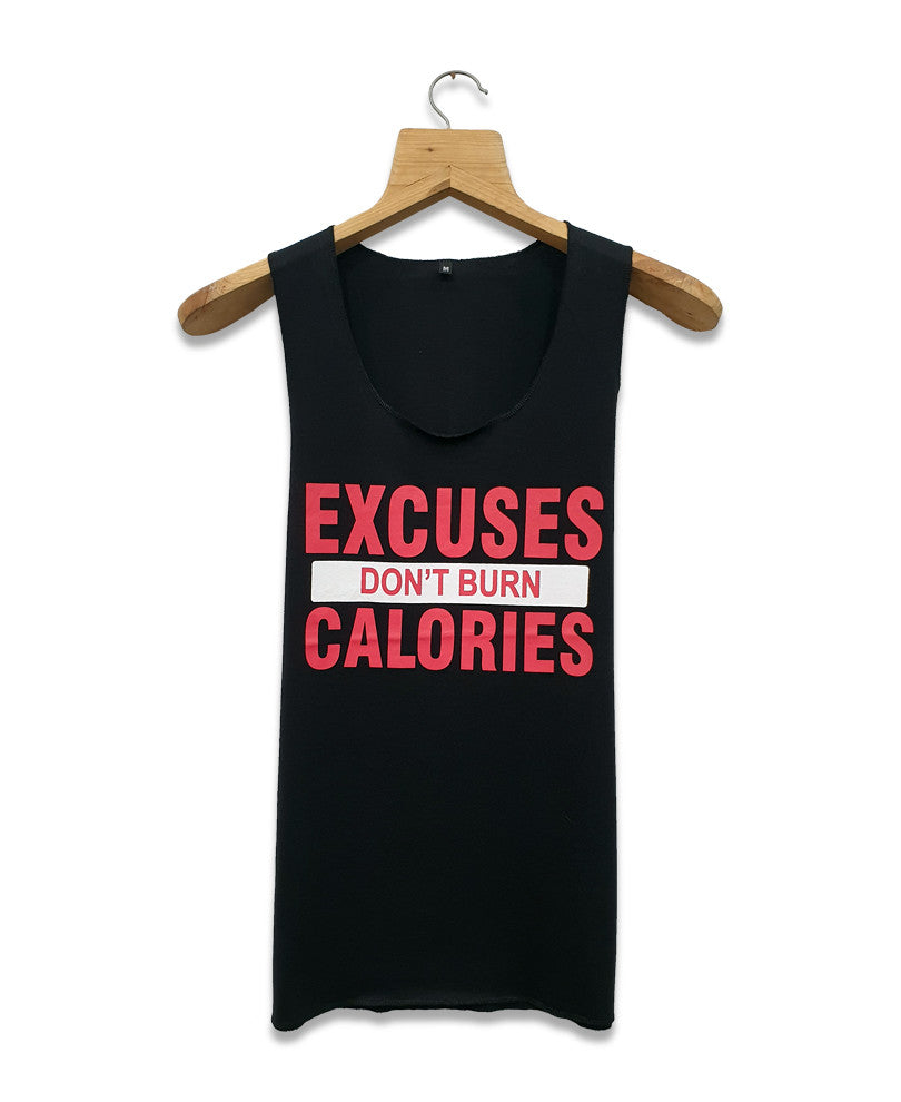 Black Excuses Quote Gym Vest
