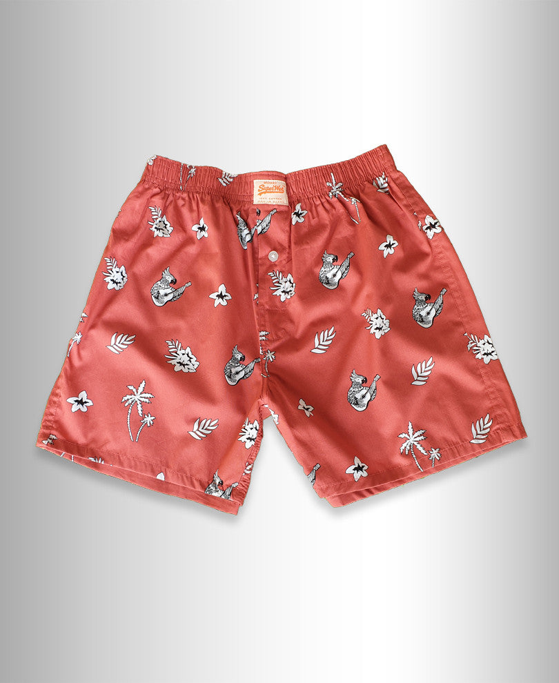 Rusty Pink Parrot Print Boxer