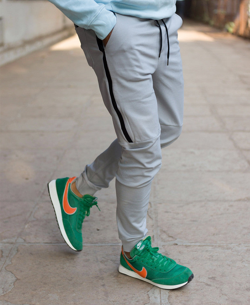 Mens Grey Long Side Zip Dri-Fit Track Pant