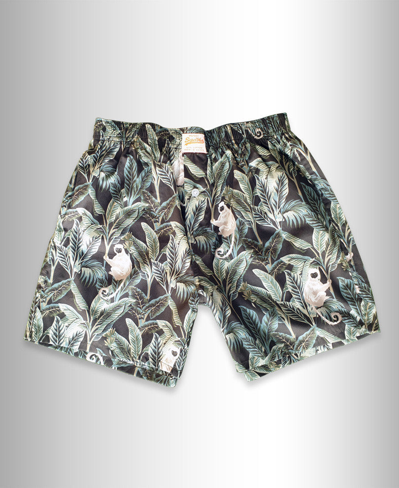 Green Tropical Monkey Print Boxer