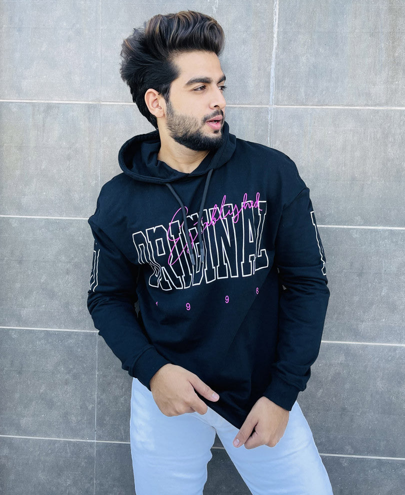 Black Original Oversize Drop Shoulder Hood T Shirt