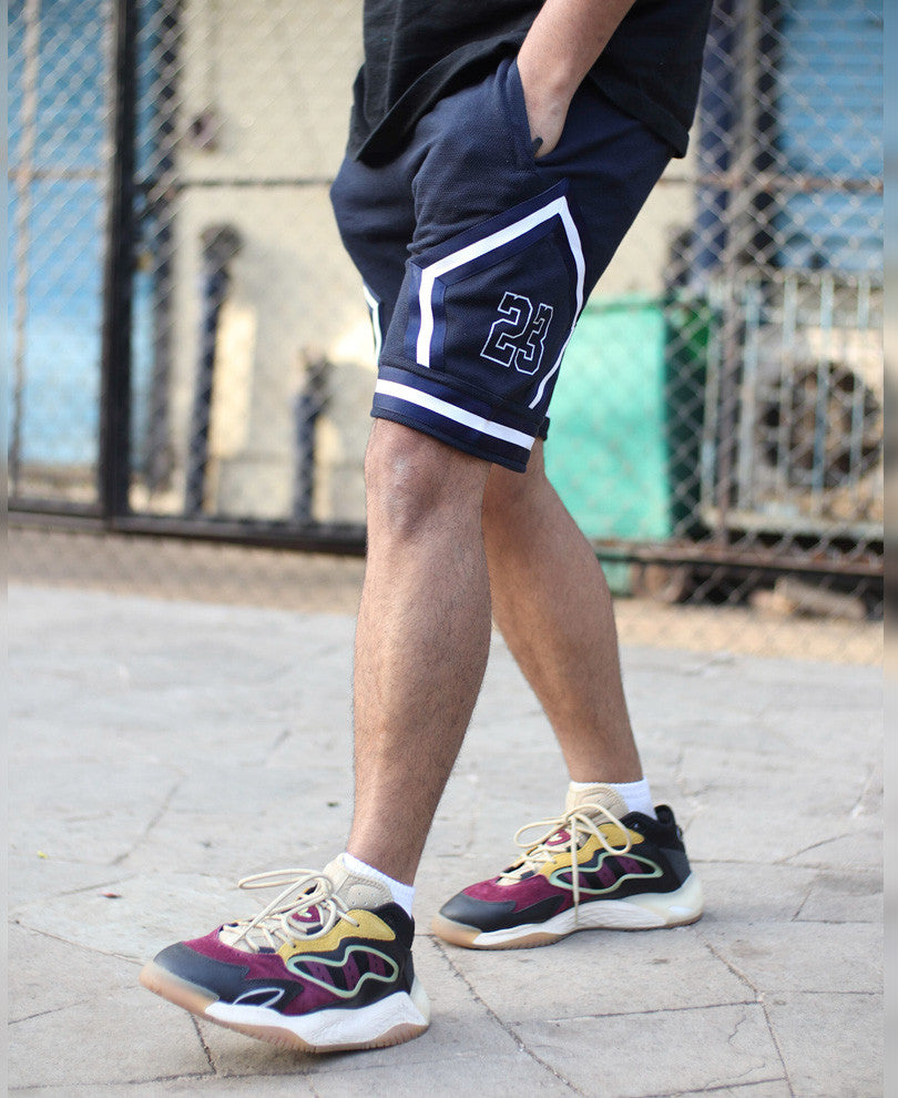 Navy Blue Side Stripe 23 Shorts