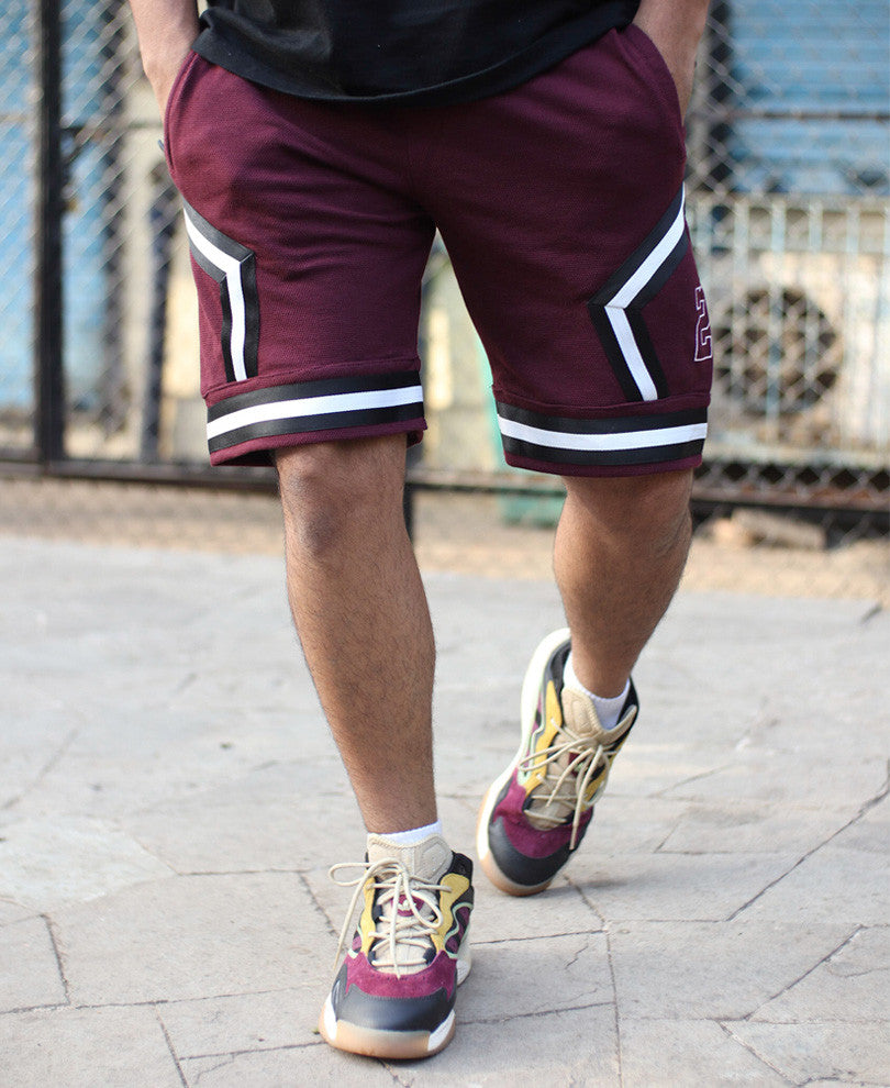 Maroon Side Stripe 23 Shorts