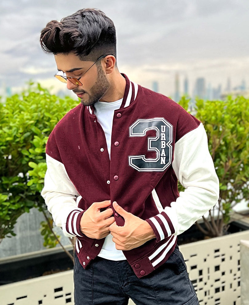 Maroon Varsity Oversize Jacket